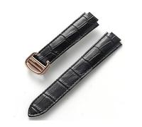 TVKSIPAR Convient aux bracelets de montre en cuir For Cartier Blue Balloon Convex Interface à boucle déployante 14 mm, 16 mm, 18 mm, 20 mm et 22 mm(Black rose buckle,22x14mm)