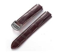 TVKSIPAR Convient aux bracelets de montre en cuir For Cartier Blue Balloon Convex Interface à boucle déployante 14 mm, 16 mm, 18 mm, 20 mm et 22 mm(Brown,18x11mm)