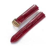 TVKSIPAR Convient aux bracelets de montre en cuir For Cartier Blue Balloon Convex Interface à boucle déployante 14 mm, 16 mm, 18 mm, 20 mm et 22 mm(Red gold buckle,22x14mm)