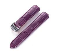 TVKSIPAR Convient aux bracelets de montre en cuir For Cartier Blue Balloon Convex Interface à boucle déployante 14 mm, 16 mm, 18 mm, 20 mm et 22 mm(PURPLE,16x9mm)