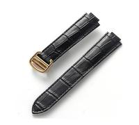 TVKSIPAR Convient aux bracelets de montre en cuir For Cartier Blue Balloon Convex Interface à boucle déployante 14 mm, 16 mm, 18 mm, 20 mm et 22 mm(Black gold buckle,14x8mm)
