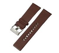 TVKSIPAR Convient For Le Remplacement En Cuir Du Bracelet De Montre For Diesel 26mm 27mm For La Série DZ73 Bracelet De Montre Bracelet Noir Marron Ceintures De Montre(Brown-silver buckle,26mm)