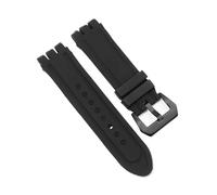 TVKSIPAR Convient For SWATCH Bracelet De Montre En Caoutchouc 23mm Remplacement Yos Série Bracelet Accessoires Bracelet De Montre En Silicone Hommes Sport Bracelet De Montre Souple(Black-Black)
