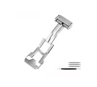 TVKSIPAR Fermoir En Acier Inoxydable Massif De 22mm, Argent Noir, Convient For Hublot, Montre Fits For Big Bang, Boucle De Bracelet En Cuir Et Silicone For Hommes(Silver,18mm)