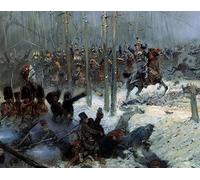 TVLAR De Célèbres Tableaux Poster Impressions Peinture Abstraite Campagne de Russie en charge du Th du colonel Dubois à la Bérézina par Jean Baptiste Edouard Detaille Abstait Peinture 60x90cm