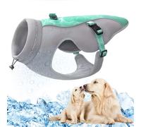 TVMALL Gilet Rafraîchissant pour Chien, Manteau Rafraîchissant Réfléchissant pour Chien, Sécurité, Protection Contre Le Soleil Et Technologie d'évaporation, Harnais avec Sangles Réglables (Vert, L)