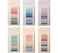 Tvoip Lot de 1 200 marque-pages colorés, 6 lots de onglets adhésifs en 60 couleurs, drapeaux néon, étanches, inscriptibles et translucides pour livres, marque-pages, carnets, s'enlèvent proprement