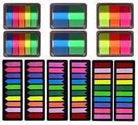 Tvoip Lot de 1600 marque-pages colorés - 12 onglets adhésifs en 10 couleurs - Fanions de notes adhésifs fluo - Étanches et translucides - Pour livres, signets, cahiers - S'enlève proprement
