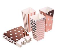 Tvoip Lot de 36 boîtes à friandises avec popcorn doré/argenté/or rose rose gold