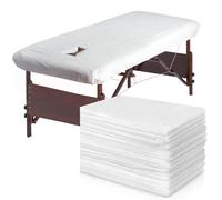 Tvvcalk 30pcs Draps Housses Jetables pour Table de Massage, 110 x 215cm Housse Table de Massage avec Trou, Housses de Lit de Massage Jetables pour Spa, Beauté