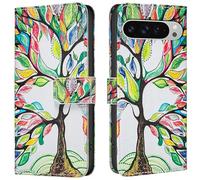 TVVTPU Coque pour Google Pixel 10 Pro XL, Etui Protection Premium en Cuir PU, Esthétique Motif Design Housse Pochette Flip de Portefeuille avec Emplacements Cartes Fonction Stand Case, Arbre