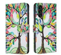 TVVTPU Coque pour Samsung Galaxy A16 4G / A16 5G, Etui Protection Premium en Cuir PU, Esthétique Motif Design Housse Pochette Flip de Portefeuille avec Emplacements Cartes Fonction Stand Case, Arbre