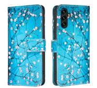 TVVTPU Coque pour Samsung Galaxy A17 / A26, Etui Protection Premium en Cuir PU, Esthétique Motif Design Housse Pochette Flip de Portefeuille avec Emplacements Cartes Fonction Stand Case, Prunus mume