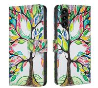 TVVTPU Coque pour Samsung Galaxy A17 / A26, Etui Protection Premium en Cuir PU, Esthétique Motif Design Housse Pochette Flip de Portefeuille avec Emplacements Cartes Fonction Stand Case, Arbre