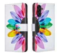 TVVTPU Coque pour Samsung Galaxy A17 / A26, Etui Protection Premium en Cuir PU, Esthétique Motif Design Housse Pochette Flip de Portefeuille avec Emplacements Cartes Fonction Stand Case, Tournesol