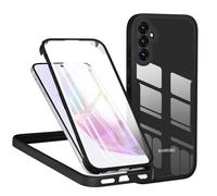TVVTPU Coque pour Samsung Galaxy A35 5G, Antichoc Housse avec Protecteur D'écran Intégré, Étui de Téléphone 360 Protection Complet Double Face Transparent Bumper Intégrale Case - Noir