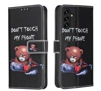 TVVTPU Coque pour Samsung Galaxy A35 5G, Etui Protection Premium en Cuir PU, Esthétique Motif Design Housse Pochette Flip de Portefeuille avec Emplacements Cartes Fonction Stand Case, Ourson