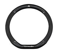 TVVXIO Couvre Volant Voiture, pour Citroen C5 Aircross 2019-2024 Couvre de Volant Voiture Antidérapant Respirant Souple, Couvre Volant en Cuir,A Black