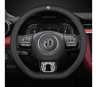 TVVXIO Couvre Volant Voiture, pour MG HS EHS Plug-in Hybrid 2018-2023, Couvre de Volant Voiture Antidérapant Respirant Souple, en Cuir de Fibre de Carbone, Rouge