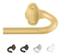 TVWOO Gold Wrap Around Curtain Rods:5/8" Small Blackout Adjustable Window Curtain Rod for Bedroom Kitchen Apartment Renter Friendly,Room Darkening Curved Drapery Rods Easy Install,Brass Golden 36-72"