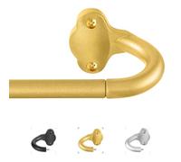 TVWOO Tringles à rideaux enveloppantes occultantes et ajustables de 1,6 cm de diamètre pour obscurcissement de pièce, incurvées et invisibles, tringle à rideau simple, 121,9 à 228,6 cm, laiton doré