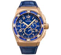 TW Steel CEO Tech CE4007 - Mouvement Quartz - Affichage Chronographe - Bracelet Cuir Bleu et Cadran Bleu - Mixte