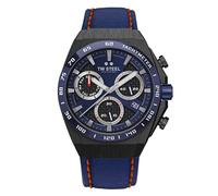 TW Steel CEO Tech Mens 44 mm Quartz Watch with Leather Strap, and Date Calendar, Bleu, Bracelet