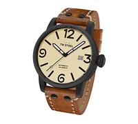 TW Steel Maverick MS46 - Mouvement Automatique - Affichage Analogique - Bracelet Cuir Marron et Cadran Beige - Homme