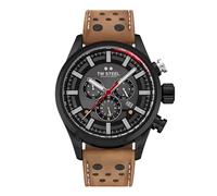 TW Steel Swiss Volant Mens 48 mm Montre à Quartz avec Bracelet en Cuir, et Calendrier de Date, Marron, Bande
