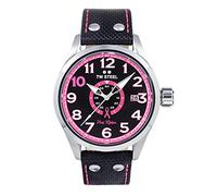TW Steel Volante Montre à Quartz pour Femme avec Cadran Rose et Bracelet en Textile et Date 45 mm, Noir, Sangle