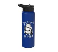 Twas The Carbs M'Lord Funny Cat Meme Chevalier médiéval Stainless Steel Insulated Water Bottle