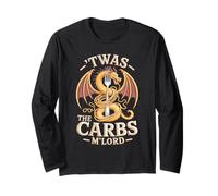'TWAS The Carbs M'Lord Funny Fantasy Dragon Pasta Lover Manche Longue