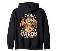 'TWAS The Carbs M'Lord Funny Fantasy Dragon Pasta Lover Sweat à Capuche