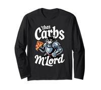 'TWAS The Carbs M'Lord Funny Pizza Cat Knight Manche Longue