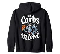 'TWAS The Carbs M'Lord Funny Pizza Cat Knight Sweat à Capuche