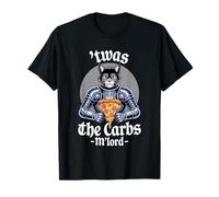 'TWAS The Carbs M'Lord Funny Pizza Cat Knight T-Shirt