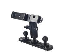 TWAYRDIO Support de rail de tableau de bord avec 3 boules de 2,5 cm, bras court à double prise, support de téléphone/radio, compatible avec supports RAM, pour voitures, véhicules, camions, bateaux