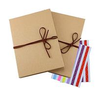 Twdrer Lot de 2 albums photo à couverture rigide pour loisirs créatifs, album de scrapbooking, collection de photos en papier kraft extensible et pliable pour mariage, anniversaire, Saint-Valentin,