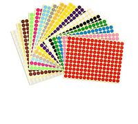 Tweal Gommettes Autocollantes Rondes,16 Feuilles 10mm Couleur Codage Étiquettes pour Le Bureau,école,Calendriers,Autocollants de Carte