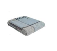 Tweedmill Couvre-lit à carreaux en pure laine vierge - Bleu canard