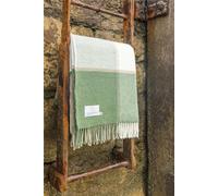 Tweedmill Lifestyle Block Plaid 100% Pure Laine Vierge Vert Olive 150 x 183 cm Fabriqué au Royaume-Uni