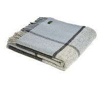 Tweedmill Textiles Couvre-lit en laine vierge Motif carreaux Bleu canard et gris