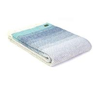 Tweedmill Textiles Couvre-lit Ombre pure laine fabriqué en Grande-Bretagne taille unique Bleu bord de mer.