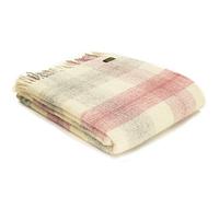 Tweedmill Textiles Plaid à carreaux de prairie - 100% pure laine - Fabrication britannique - Rose foncé