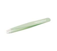 Tweezerman Pince à épiler inclinée en acier inoxydable - Pince à sourcils pour homme et femme (pistache)