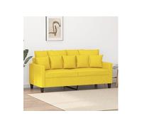 vidaXL Canapé à 2 places Jaune clair 140 cm Tissu