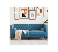 Tweezitsbank Chesterfield-stijl en bolsters fluweel blauw372691