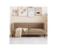 Tweezitsbank Chesterfield-stijl kunstleer cappuccinokleurig372664