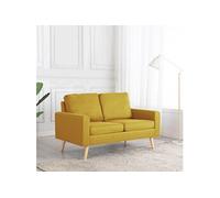vidaXL Tweezitsbank stof geel288709 Jaune G