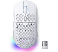 TWEH-M1 Souris De Jeu Sans Fil,Capteur Optique 24 000 Dpi,Léger 90G,6 Boutons Programmables,Éclairage Rgb,Autonomie 180H,2.4Ghz/Bluetooth/Usb-C Souris Gamer,Blanc